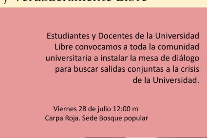 Mesa de dialogo por una universidad democrática y verdaderamente libre